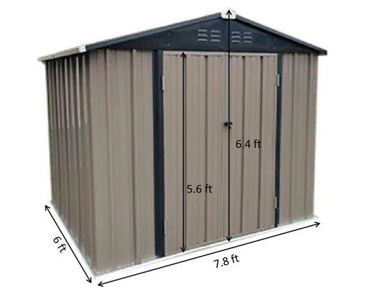 Cobertizo metálico portátil para jardín 6’x8′ – Solución robusta y segura para sus espacios al aire libre - Imagen 2