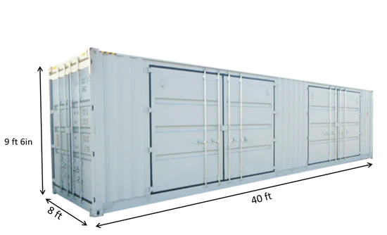 Contenedor cúbico de 40 pies de altura con 2 puertas laterales – Solución robusta y versátil para almacenamiento y transporte - Imagen 2